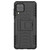 For Samsung Galaxy A22 4G Tire Texture Shockproof TPU+PC Protective Case with Holder(Black)