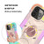 For iPhone 13 Pro Max Shockproof Silicone + PC Protective Case with Dual-Ring Holder (Colorful Rose Gold)