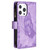 For iPhone 13 Pro Max Flying Butterfly Embossing Pattern Zipper Horizontal Flip Leather Case with Holder & Card Slots & Wallet (Purple)