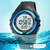 SKMEI 1790 Triplicate Round LED Dual Time Digital Display Luminous Electronic Watch for Men(Gold White)