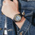SKMEI 1790 Triplicate Round LED Dual Time Digital Display Luminous Electronic Watch for Men(Gold White)
