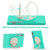 For Samsung Galaxy Tab S8 / Galaxy Tab S7 870 Shockproof TPU + PC Protective Case with 360 Degree Rotation Foldable Handle Grip Holder & Pen Slot(Mint Green)