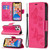 For iPhone 13 Pro Max Embossing Two Butterflies Pattern Horizontal Flip PU Leather Case with Holder & Card Slot & Wallet & Lanyard (Rose Red)