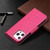 For iPhone 13 Pro Max Embossing Two Butterflies Pattern Horizontal Flip PU Leather Case with Holder & Card Slot & Wallet & Lanyard (Rose Red)