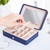 MSY789-12 Portable PU Simple Earrings Rings Multi-Function Jewelry Storage Box(Sky Blue)