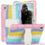 For Samsung Galaxy Tab A7 T500 3-Layer Protection Screen Frame + PC + Silicone Shockproof Combination Case with Holder(Colorful Pink)