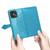 For iPhone 13 Pro Max Mandala Flower Embossed Horizontal Flip Leather Case with Holder & Three Card Slots & Wallet & Lanyard  (Blue)