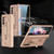 For Samsung Galaxy Z Fold3 5G GKK Integrated Magnetic Armor Flip Phone Case with Holder(Mist Gold)