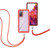 For Samsung Galaxy S20 FE 5G / 4G Starry Sky Solid Color Series Shockproof PC + TPU Protective Case with Neck Strap(Red)