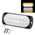 DC12V-24V / 36W Car Truck Emergency Strobe Flash Warning Light 12LEDs Ultra-thin Side Lights(White + Yellow)
