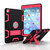 For iPad 9.7(2017) Shockproof PC + Silicone Protective Casewith Holder(Black Rose)