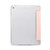 For iPad 9.7(2018)/(2017)/Air 2/Air 3-folding Electric Pressed Skin Texture Horizontal Flip Shockproof Transparent TPU + PU Leather Case with Holder & Pen Slot & Sleep / Wake-up Function(Light Pink)