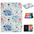 For Samsung Galaxy Tab A 10.1 (2019) Flower Pattern Horizontal Flip Leather Case with Card Slots & Holder(Blue Flower On White)