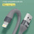 IVON CA92 2.4A Max USB to 8 Pin Rubber Fast Charging Data Cable, Length: 1.5m (Grey)