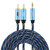EMK 3.5mm Jack Male to 2 x RCA Male Gold Plated Connector Speaker Audio Cable, Cable Length:5m(Dark Blue)