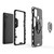 For Samsung Galaxy A21s PC + TPU Shockproof Protective Case with Magnetic Ring Holder(Black)