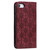 For iPhone SE 2022 / SE 2020 / 8 / 7 Lucky Flowers Embossing Pattern Magnetic Horizontal Flip Leather Case with Holder & Card Slots(Wine Red)