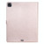 For iPad Pro 12.9 (2020) Pressed Printing Woman and Cat Pattern Horizontal Flip Leather Tablet Case with Holder & Card Slots & Wallet(Rose Gold)