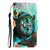 For Galaxy S9 Plus Colored Drawing Horizontal Flip Leather Case with Holder & Card Slot & Wallet(Green Eyes)