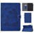 For iPad 10.2 Embossing Sewing Thread Horizontal Painted Flat Leather Case with Sleep Function & Pen Cover & Anti Skid Strip & Card Slot & Holder(Blue)