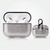 For AirPods Pro Anti-fall Snakeskin Texture PU Leather Protective Case with Carabiner(Silver)