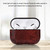For AirPods Pro Anti-fall Snakeskin Texture PU Leather Protective Case with Carabiner(Red)