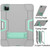 For iPad Pro 11 inch 2021 / 2020 Contrast Color Robot Shockproof Silicon + PC Protective Tablet Case with Holder & Pen Slot(Grey + Mint Green)