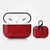 For AirPods Pro Anti-fall Crazy Horse Texture PU Leather Protective Case with Carabiner(Red)