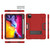 For iPad Pro 11 inch 2021 / 2020 Contrast Color Robot Shockproof Silicon + PC Protective Tablet Case with Holder & Pen Slot(Red + Black)