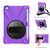 For iPad Mini 5 360 Degree Rotation Silicone Protective Cover with Holder & Hand Strap & Long Strap & Pencil Slot(Purple)