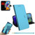For Galaxy A21 Lmitated Mirror Surface Horizontal Flip Leather Case with Holder & Card Slots & Wallet & Lanyard(Blue)