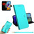 For Galaxy A21 Lmitated Mirror Surface Horizontal Flip Leather Case with Holder & Card Slots & Wallet & Lanyard(Mint Green)