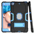 For iPad mini 3/2/1 Silicone + PC Protective Case with Stand(Black + Blue)