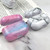 For AirPods Pro 3 Marble Water Sticker Wireless Earphone Protective Case(White Red)