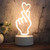 White Base Creative 3D Tricolor LED Decorative Night Light, Plug Version, Shape:Heart(White-Warm-Warm White)