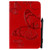 For iPad Mini 2019 & 4 & 3 & 2 & 1 Pressed Printing Butterfly Pattern Horizontal Flip PU Leather Case with Holder & Card Slots & Wallet & Pen Slot(Red)