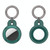 Round Shape Carbon Fiber Anti-fall Case with Keychain Ring for AirTag(Green)