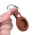 Litchi Texture Leather Protective Case with Key Ring for AirTag(Brown)