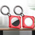 Four Square Carbon Fiber Case with Keychain Ring for AirTag(Red)