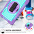 For Samsung Galaxy Tab A 8.4 2020 T307 360 Degree Rotation Contrast Color Shockproof Silicone + PC Case with Holder & Hand Grip Strap & Shoulder Strap(Purple + Mint Green)