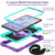 For Samsung Galaxy Tab A 8.4 2020 T307 360 Degree Rotation Contrast Color Shockproof Silicone + PC Case with Holder & Hand Grip Strap & Shoulder Strap(Purple + Mint Green)