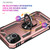 For iPhone 13 mini Shockproof TPU + PC Protective Case with 360 Degree Rotating Holder (Rose Gold)