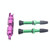 A5598 2 PCS 40mm Green French Tubeless Valve Core with Purple Disassembly Tool for Road Bike