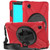 For Samsung Galaxy Tab A7 Lite T220 / T225 Silicone + PC Protective Case with Holder & Shoulder Strap(Red)