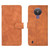 For Nokia 1.4 Solid Color Skin Feel Magnetic Buckle Horizontal Flip Calf Texture PU Leather Case with Holder & Card Slots & Wallet(Brown)