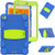 3-Layer Protection Screen Frame + PC + Silicone Shockproof Combination Case with Holder For iPad mini 5 / 4(Blue+Lime)
