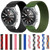 For Samsung Galaxy Watch 46mm Adjustable Nylon Braided Elasticity Watch Band, Size:155mm(Army Green)