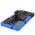 For Samsung Galaxy S21 FE Tire Texture Shockproof TPU+PC Protective Case with Holder(Blue)