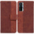 For Tecno Camon 17 Pro Geometric Embossed Leather Phone Case(Brown)