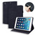 For iPad 10.2 2021 / 2020 / 2019 Calf Pattern Double Folding Design Embossed Leather Case with Holder & Card Slots & Pen Slot & Elastic Band(Black)